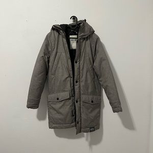 H&M Puffer Jacket Long Gray Hooded